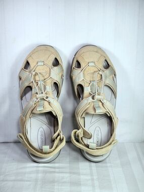 Women's LANDs END Hiking Outdoor Sport Sandals Closed Toe Suede Gray Size 7B